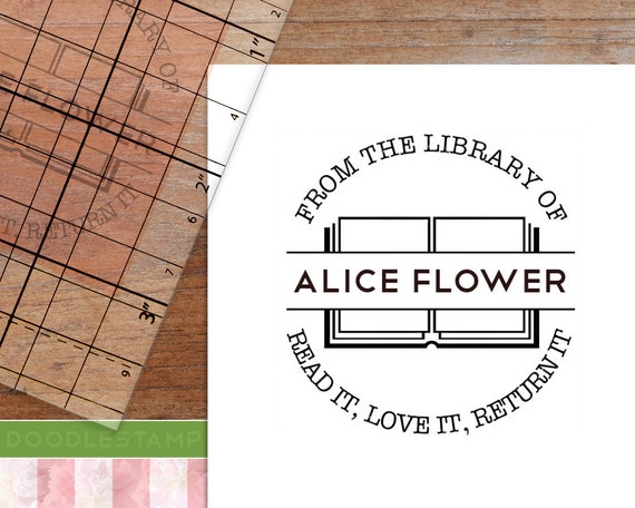 1.8x1.8 cts115 From Library Stamp Custom Name Personalized Read It Love It Return It Personalised Rubber Gift Stamp Custom Book Stamp