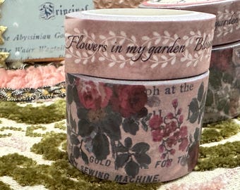 Shabby washi set of 2, floral, junk journal, planner, girly