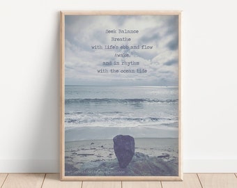 Zen Print / Inspirational Art / Ocean Wave Photo / California Coast / Dana Point Beach / Blue Ocean Surf / Meditation Art / Ocean Photograph