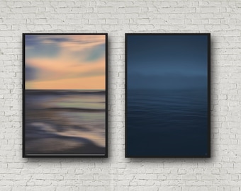 Abstract Ocean Photo Set | Minimalist Pacific Ocean |  SALE Photo SET | Abstract Wall Decor | California Modern | Ocean Print | Coastal Art