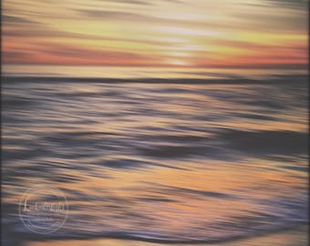 Ocean Sunset Photo | Abstract Pacific Ocean | Ocean Waves Print | Coastal Wall Decor | California Abstract Sunset | San Clemente Photography