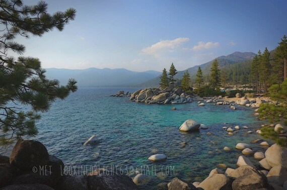 Lake Tahoe Photo | Blue Tahoe Photo | Incline Village Beach | Sand Harbor Beach | Nevada Nature Photo | Big Rocks Art | Sand Harbor Photo