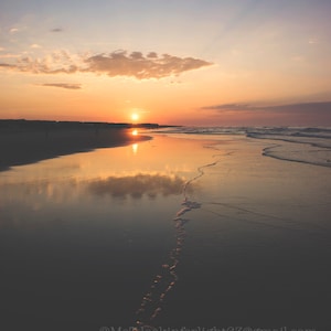 Sunrise Beach Photo | Ocean  Cloud Photo Art | Ocean Sunrise Photo | Cloud Reflection | Atlantic Ocean | Sunset Beach | North Carolina Photo