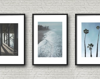 Beach Photo Set | Pacific Ocean Art |  SALE Photo SET | Water Series | 3 Print Wall Decor | California Modern | San Clemente | Coastal Art