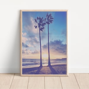 Palm Trees Ocean Sunset California Photo Beach Art Orange County Coastal Sky Pacific Coast Dana Point Art SoCal Photography image 1