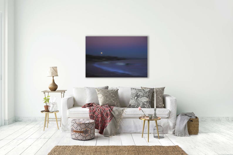 Moon Rise Ocean Photo / Full Moonhigh Tide / Abstract - Etsy