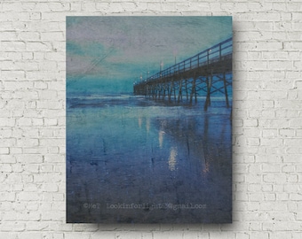 Ocean Blue Sunrise | Abstract Ocean | Blue Ocean Per | Sublime Sunset Beach Pier | Atlantic Ocean | Sunset Beach | North Carolina Beach Art