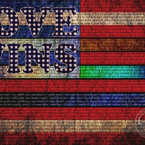 Love Wins Flag | Human Rights Art | Digital Download | Printable Equality Art | Equal Justice Design | Equal Rights Poster | Social Justice