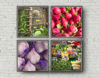 Pikes Place Market | Seattle Art | Fruit Vegetable Art | Pink Flower Photo | Garden Photos | Kitchen Decor | Culinary Print | FREE USA SHIP