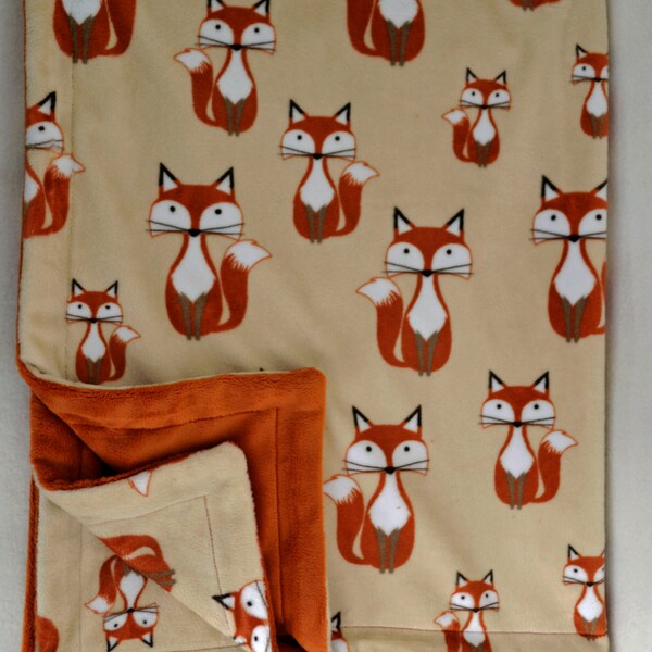 Minky Baby Blanket, Baby Boy Blanket, Baby Girl Blanket, Fox Baby Blanket, Receiving Blanket, Stroller Blanket *Ready to Ship*