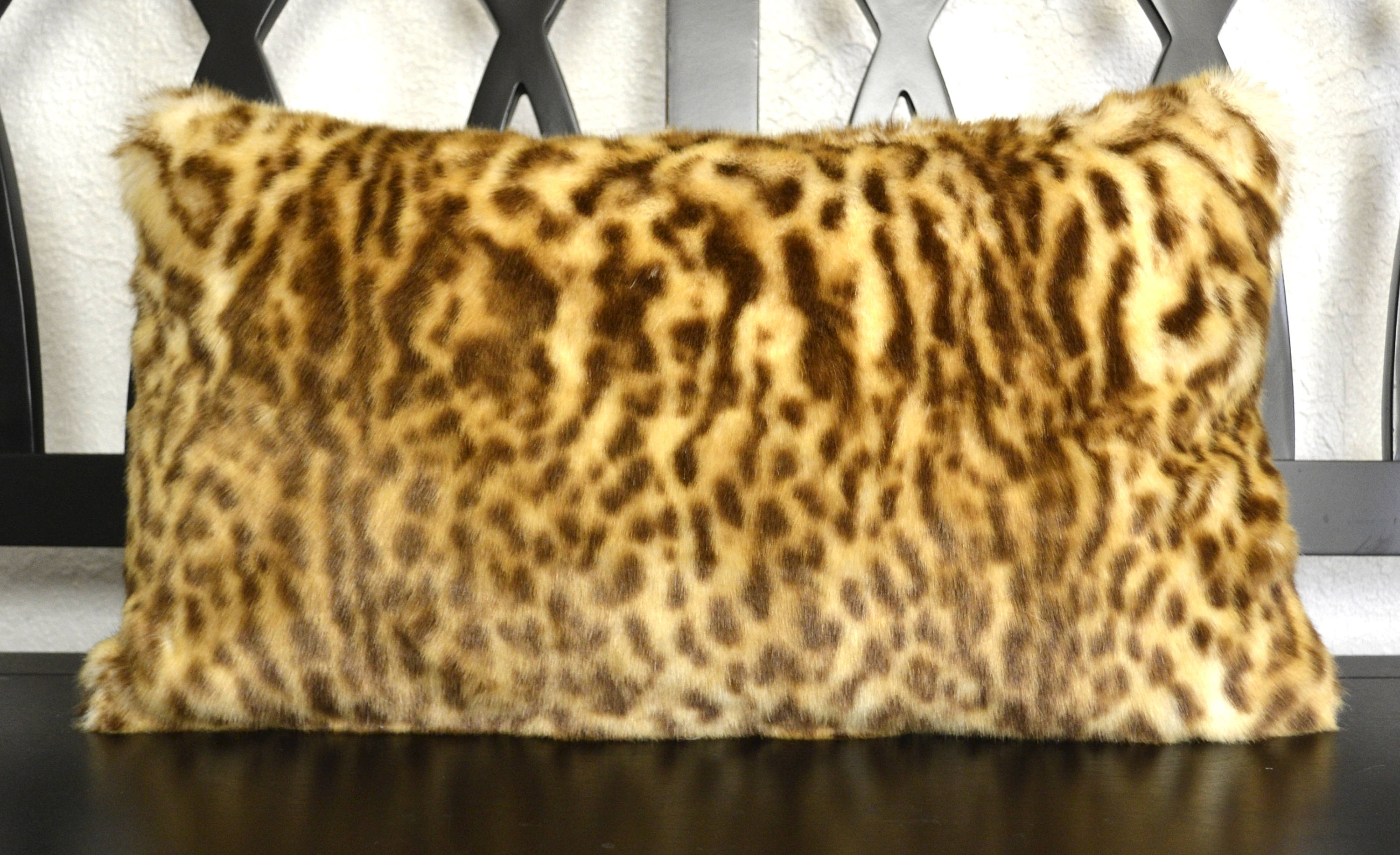 Leopard Lumbar Pillow Faux Fur Pillow Leopard Print Faux Fur Etsy