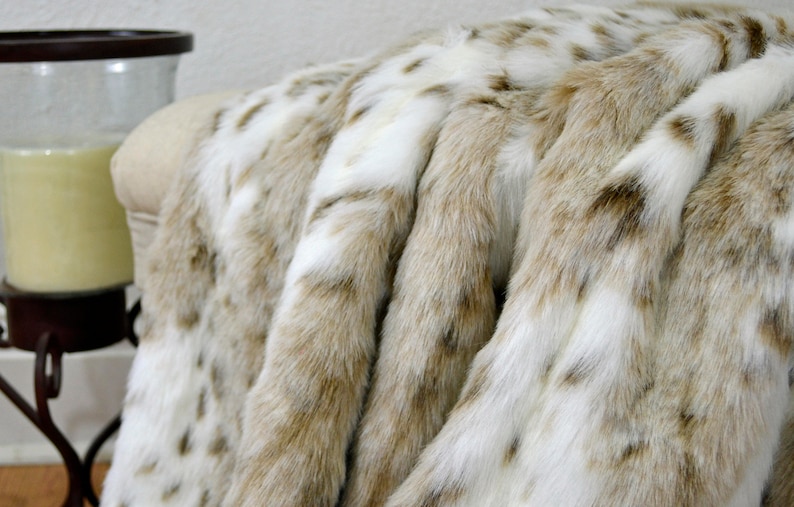 Leopard Faux Fur Throw Snow Leopard Throw Fur Bedding Lap | Etsy