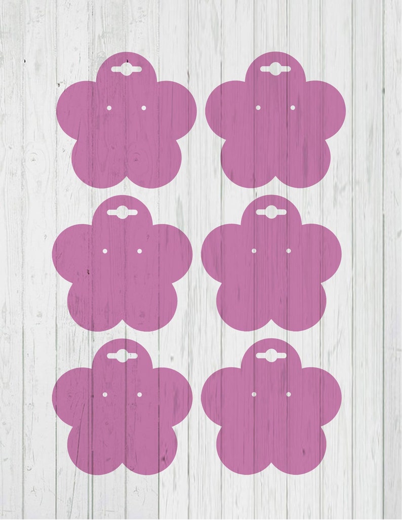 Download 5 petal flower earring card template dxf svg png ai files ...