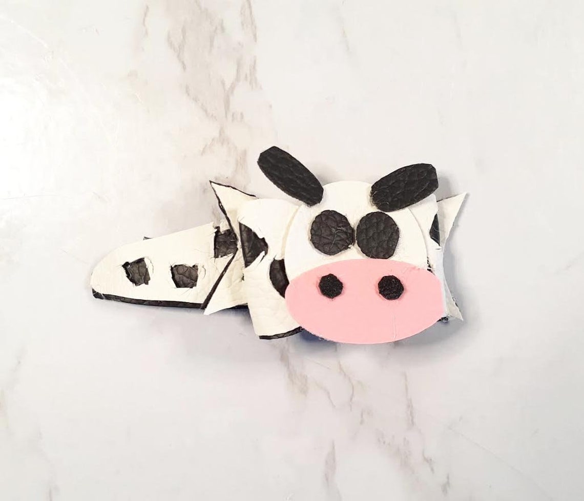 Cow hair barrettes template svg dxf png ai files Etsy