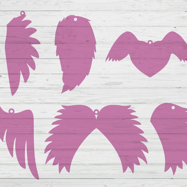 Wing earrings template svg png ai files