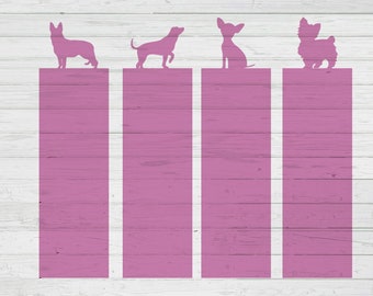 2 x 7 dog bookmark template svg dxf png ai files