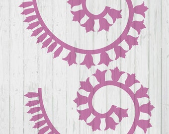 Roll carnation shape template svg dxf png ai files