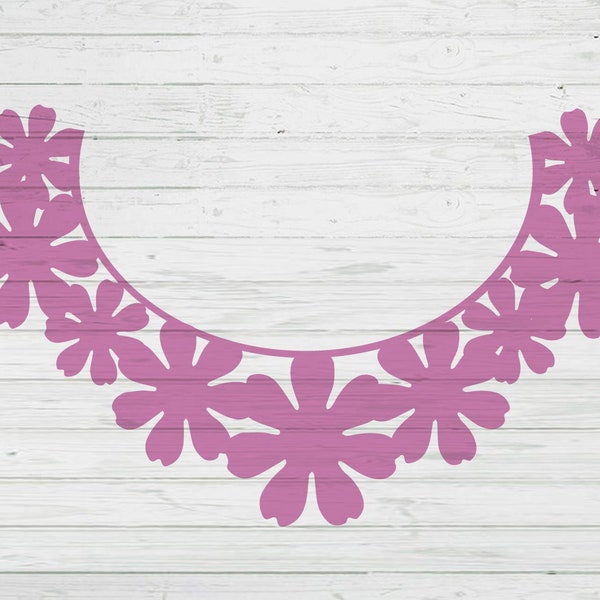 Daisy lace bib necklace template svg dxf png ai files