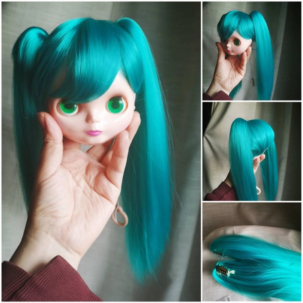 Doll Hair Wig Heat Resistant Miku Style full color & full sizes for selections head circumference can be 5" to 16" (13cm to 38cm)