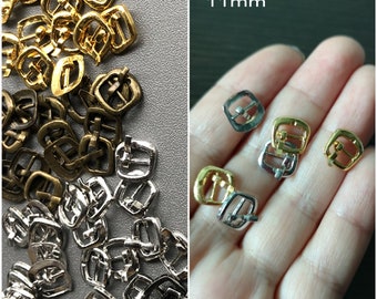 11mm Mini Metal Fastener Buckles for doll belt doll bag, Sewing Craft Doll Clothes Making Sewing Supply 3 pcs