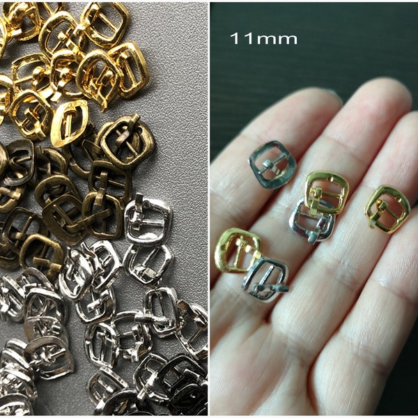 11mm Mini Metal Fastener Buckles for doll belt doll bag, Sewing Craft Doll Clothes Making Sewing Supply 3 pcs