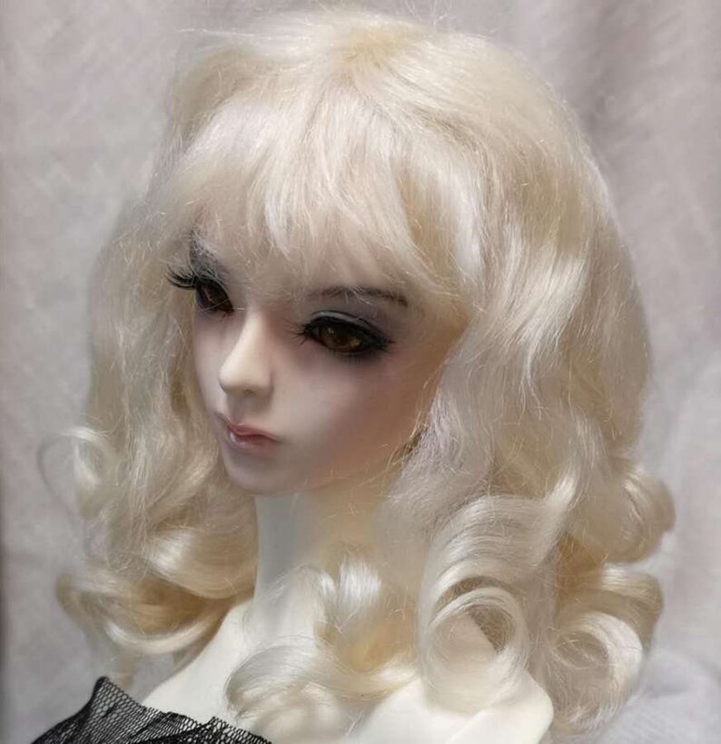 22-23cm BJD Hair Wig in Natural Mohair for 13 doll head cric 8-9 DF-3DW043 Brown