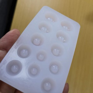 CU033 Silicone Mold for Custom handmade Doll Eye , 6 sizes in one （6/12, 7/14, 8/14,8/16,9/18,10/20）, Semi-transparent