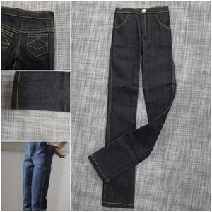 BJD Doll Clothes - Boy Male Casual Black/ Blue Jeans Denim 1/6 Pants 1/4 1/3 uncle size