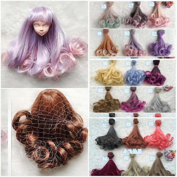 Custom-made Doll Hair Wig Heat Resistant Long Curly, 4-5inch/10-12cm Head  Circumference, Wig for Barbie or Similar 1:6 Scale Dolls 