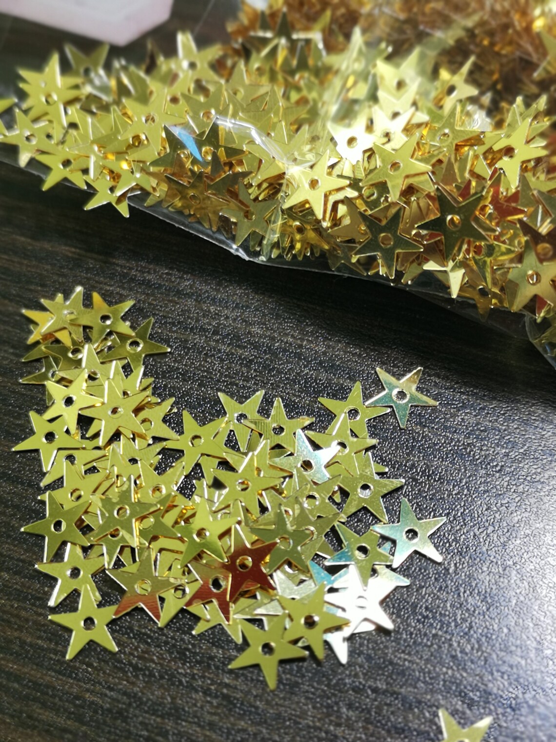 7mm star shape sequin with hole 10g tiny gold sequins for Etsy