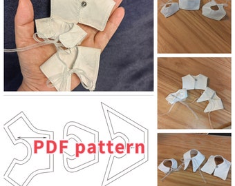 PDF Sewing Pattern ,  Collar Pattern of 1/6 BJD YOSD Doll Clothes  , 3 styles, can change scaling  for fitting dolls in other sizes