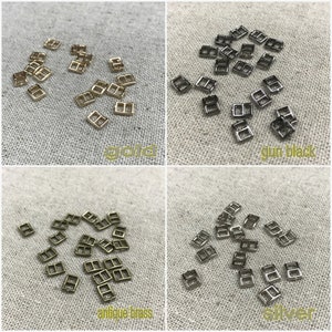 6x5mm Mini Metal Fastener Buckles for doll belt doll bag, Sewing Craft Doll Clothes Making Sewing Supply 4 pcs image 2