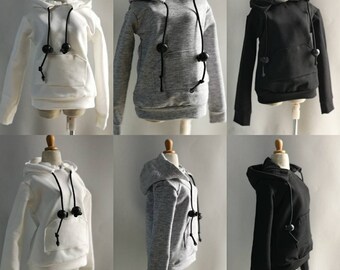 BJD Doll Clothes Outfit Casual 1/3  1/4  1/6  sd  msd yosd size for both boy and girl simple long sleeve hoodie