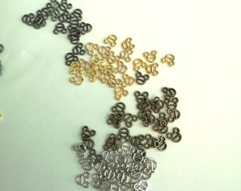 6x7mm Mouse Head Shape Mini Metal Fastener Buckles for doll belt doll bag, Sewing Craft Doll Clothes Making Sewing Supply 4 pcs