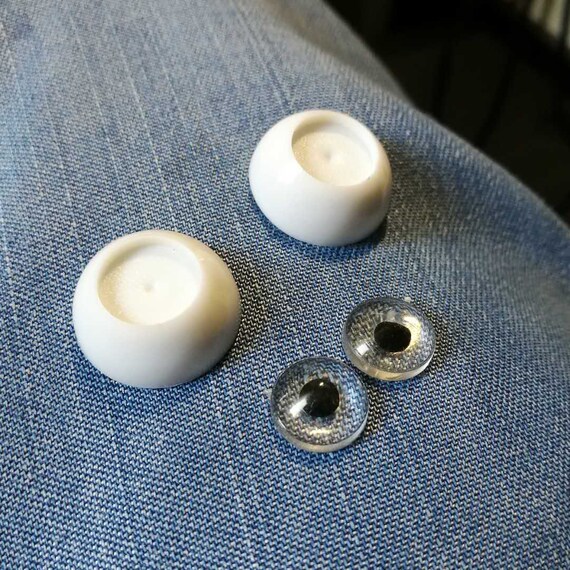 1 Pair 12mm BJD DIY blank acrylic no pupils eyes half ball