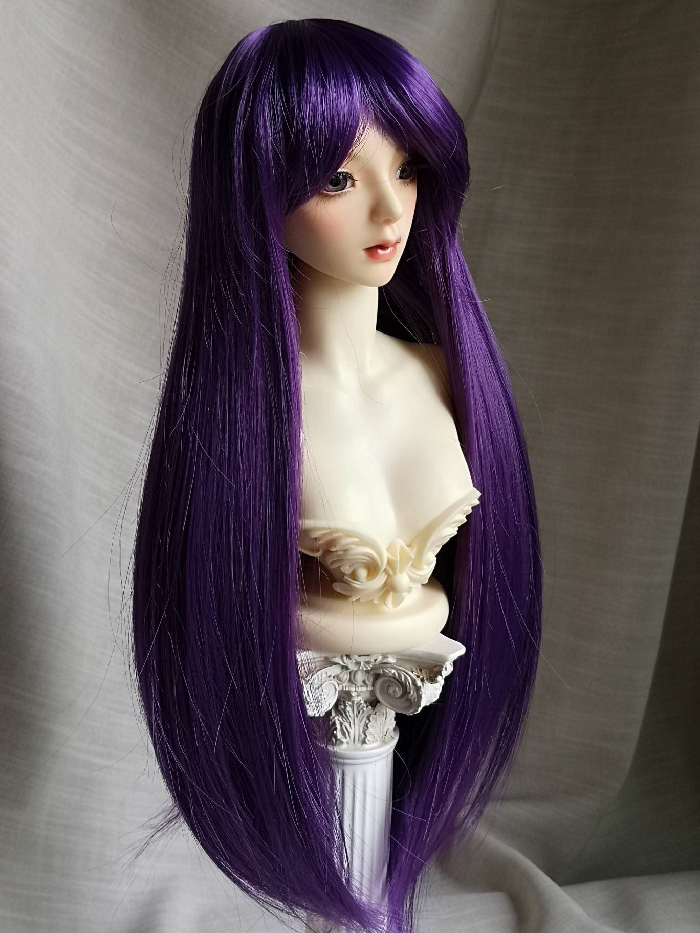 Long violet wig cheap