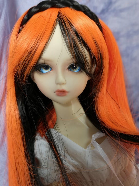 orange and black wig