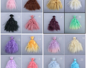 BJD Doll Wig Weft  Heat Resistant Wavy Fiber, Curly Hair Material for Doll BJD Dollfie 100cm wide, Length 15cm