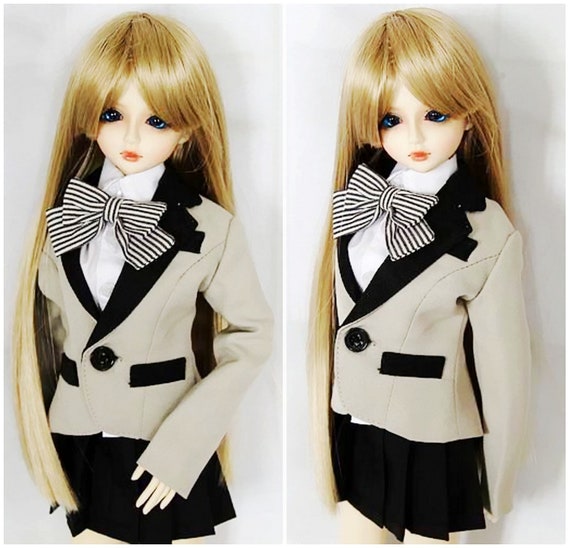 Handmade Black Coat Autumn Clothes Accessory for 1/3 BJD Doll Casual Outfit 