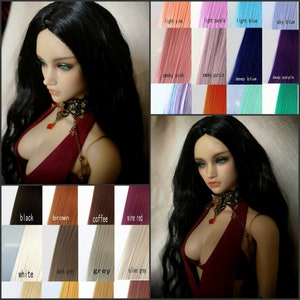 BJD Hair Wig Heat Resistant full color & full sizes for selections