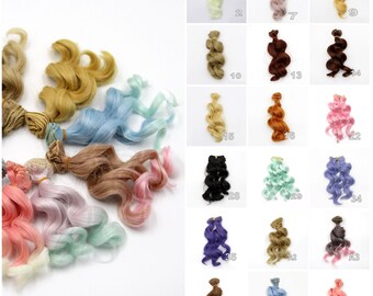 BJD Doll Hair Wig Weft Custom hitzebeständige Faser, Haarmaterial für die Herstellung von Puppenperücke, 100 cm breit, 15 cm lang (mt001)