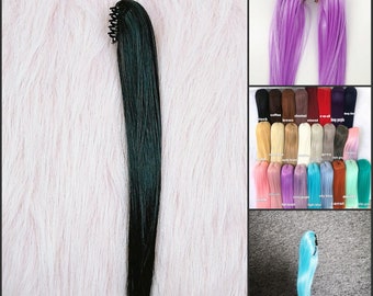 BJD Doll Hair Wig Removable Straight Ponytail Clip One Piece , Length : 20cm, 30cm, 40cm ; 20 Color Options