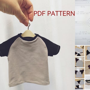 PDF Sewing Pattern ,  Doll Clothes Pattern of 1/3 BJD Doll 58-60cm, Raglan Sleeve T shirt , Easy for Beginner
