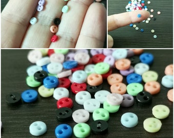 4mm Round Shape  Mini botton with 2 Holes for Doll Clothing, Sewing Craft Doll Clothes Making Sewing Supply 10pcs