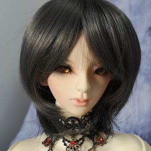 1/3 BJD Doll Hair Wig Short Cut Smoke Grey 9-10inch /22-24cm