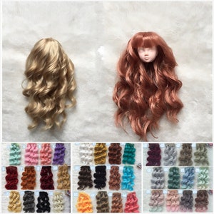 Custom-Made Doll  Hair Wig Heat Resistant Long Curly, 4-5inch/10-12cm Head Circumference, wig for barbie or similar 1:6 scale dolls