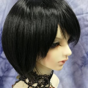1/3 BJD Doll Hair Wig Short  Black 9-10inch /22-24cm fy-3dw127
