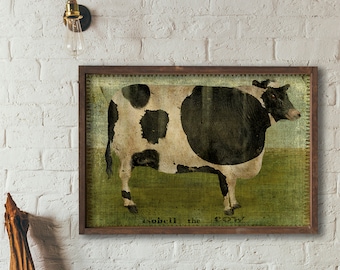 Spotted Cow - aged and distressed - FREE SHIPPING - 3188