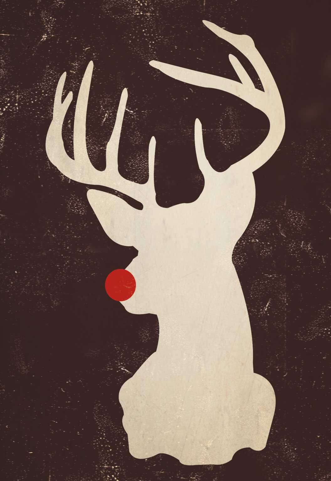 Distressed Rudolph Svg Rudolph White Silhouette - Aged and Distressed - FREE SHIPPING - 2572 ...