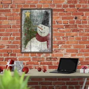 Shining Star Snowman - aged and distressed - FREE SHIPPING - 7446